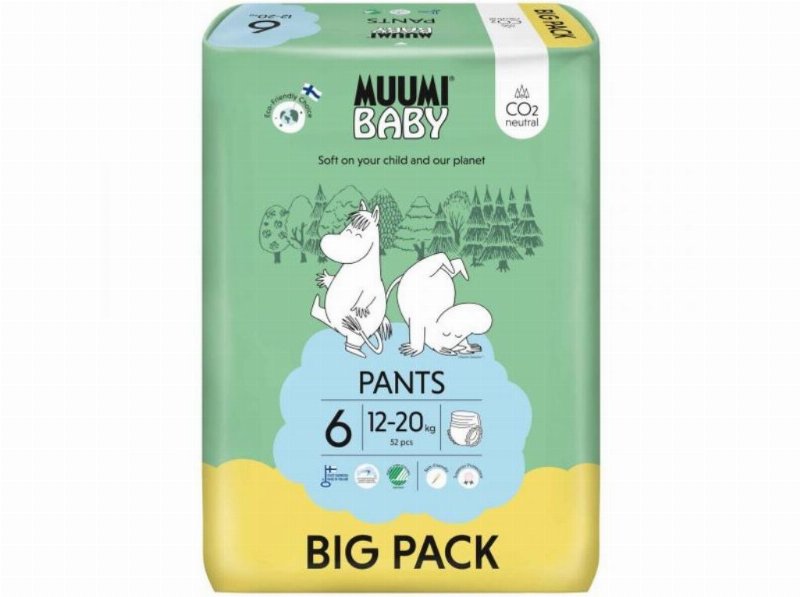 Fralda Cueca Muumi Tamanho 6 (12-20 kg) 52Un