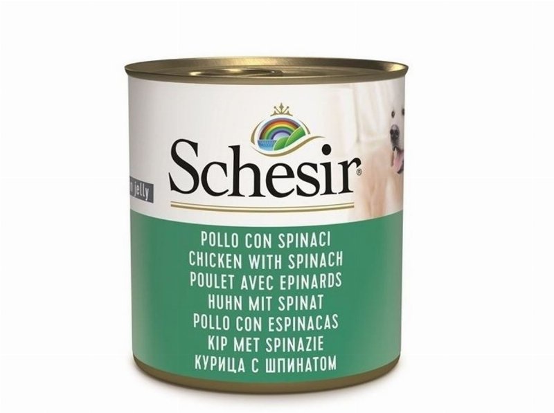 Comida Húmida Para Cão Schesir Lata Com Frango E Espinafres 285 g