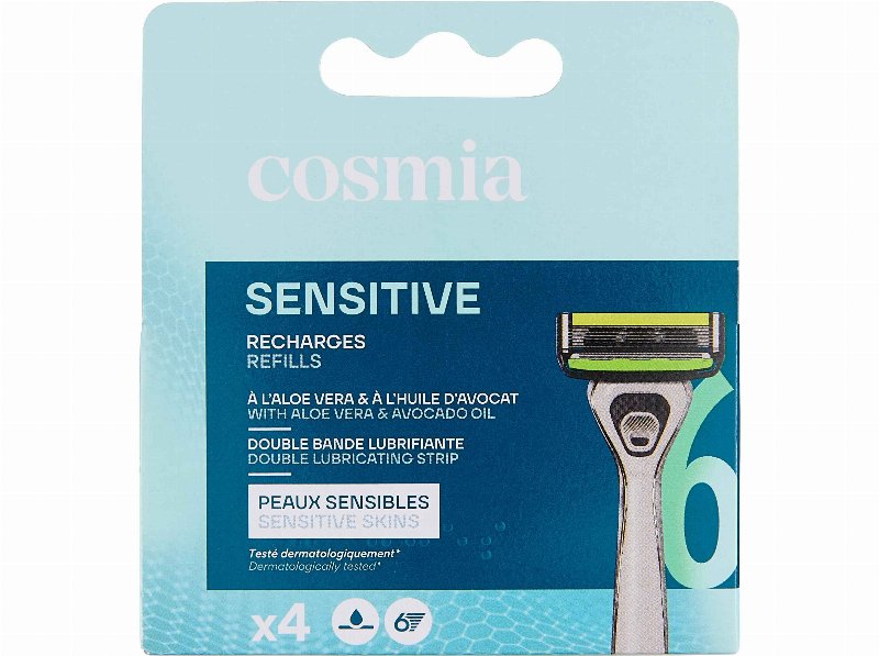 Recargas Maq Barbear Cosmia Sensitive 6Lâm 4Un