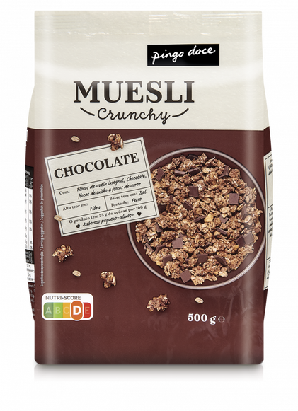 Muesli Crunchy Com Chocolate Pingo Doce 0.5Kg