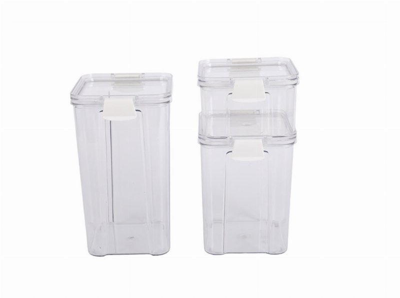Conjunto De 3 Caixas Actuel Em Plástico Transparente 045 + 09 + 13 l