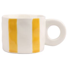 Caneca 260 ml Riscas Irregulares Amarelas Kasa