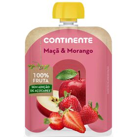 Saqueta De Fruta Maçã E Morango +8M Continente 90 gr