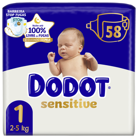 Fraldas Sensitive 2-5 kg T1 Dodot 58 Un