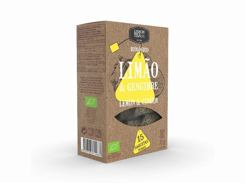 Infusão Lisbon Tea Co. Bio Limão E Gengibre 15 Saquetas