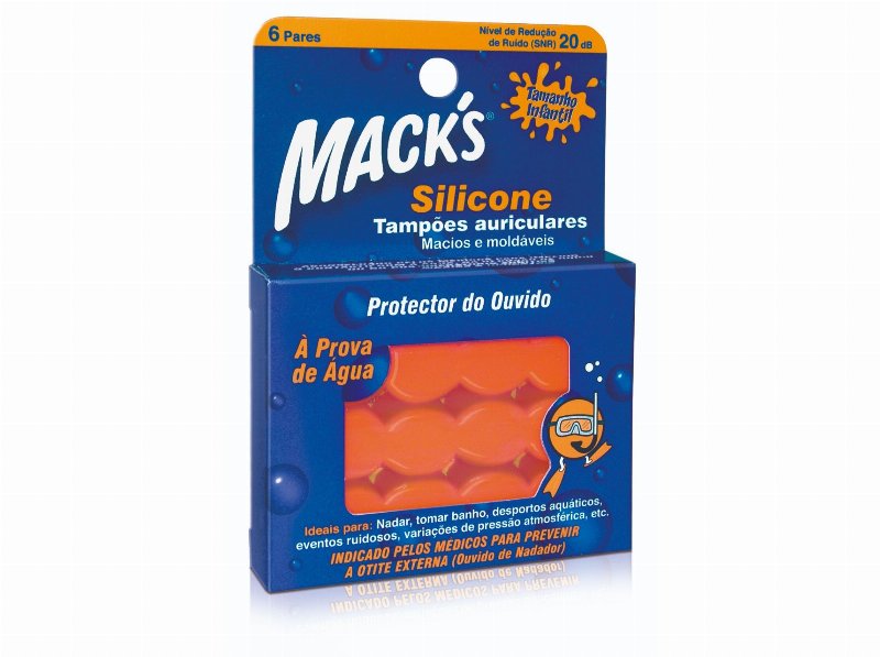 Tampões Auriculares Mack's Silicone Kid's 6 Pares
