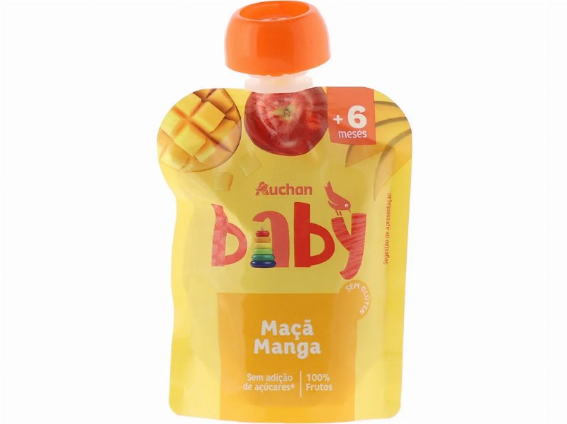 Saqueta De Fruta Auchan Baby Maçã E Manga 90 g