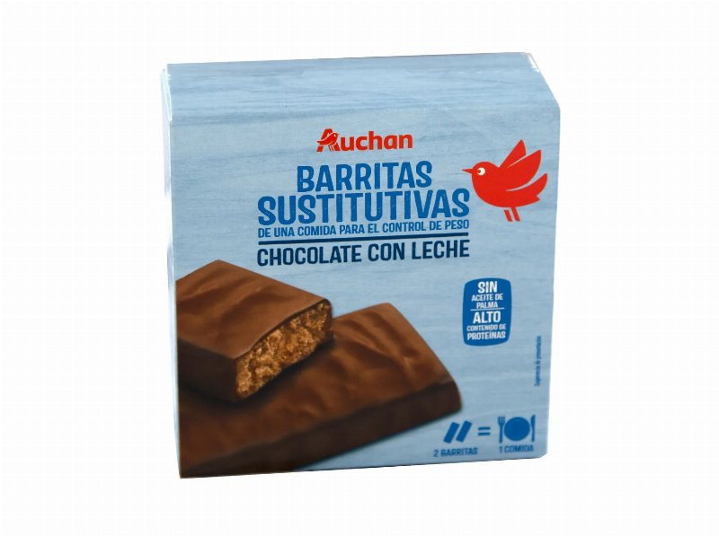 Barritas Auchan Substitutas De Refeição Chocolate Leite 6Un 192 g