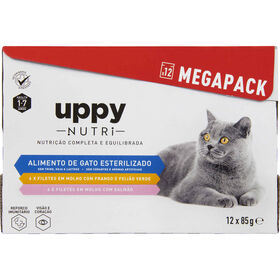 Alimento Húmido Para Gato Adulto Esterilizado Frango E Salmão Uppy Nutri 12 X 85 g