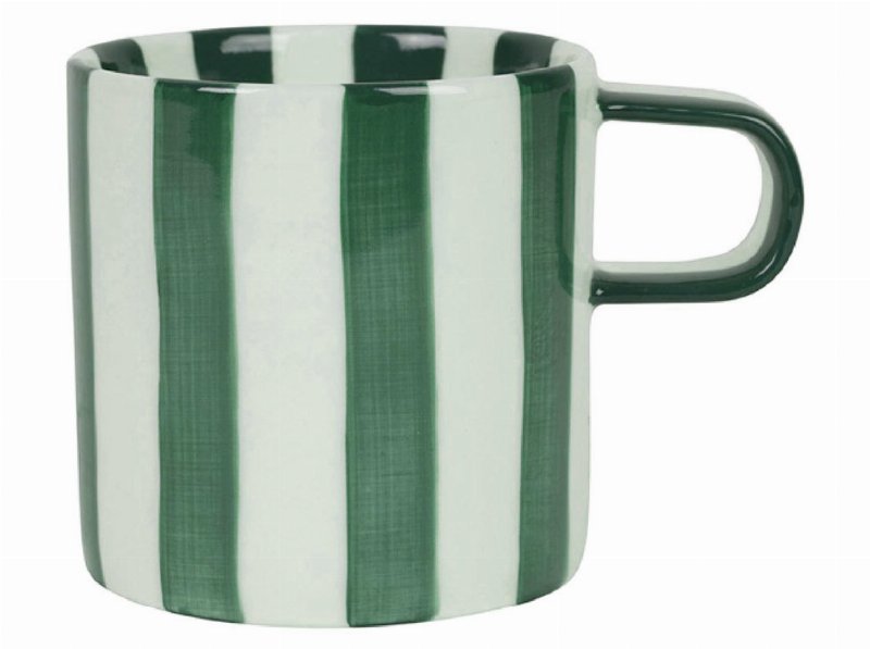Caneca Grés Actuel Riscas Verde 12X8.2X9.8Cm 35 cl