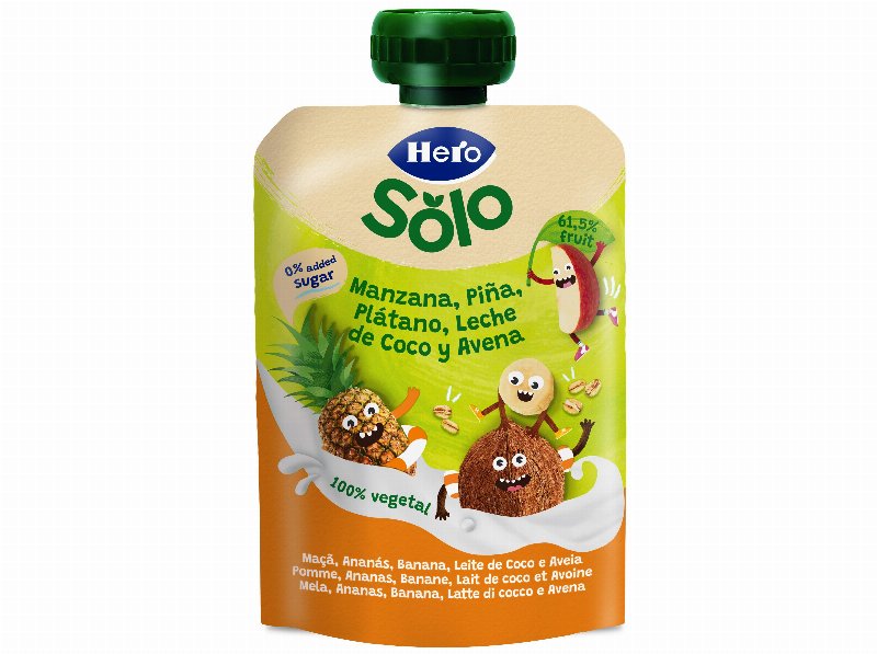Saqueta Fruta Hero Solo Ananás Leite Coco E Aveia 100 g