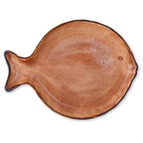 Travessa Redonda Peixe 30Cm Laranja Kasa