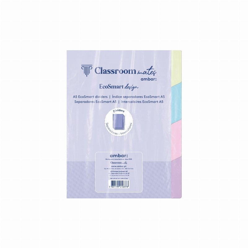 Separador Para Caderno Ecosmart Ambar A5 4 Posições