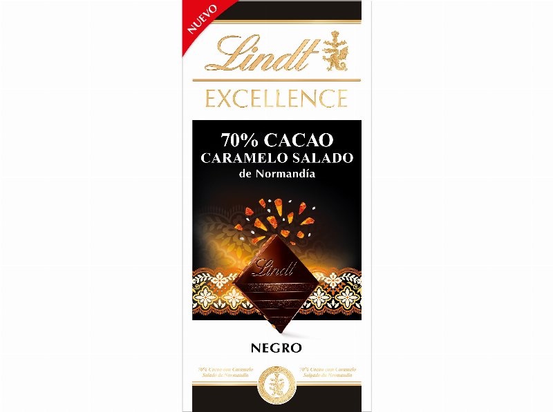 Tablete Chocolate Lindt Excellence Negro 70% Caramelo Salgado 100 g