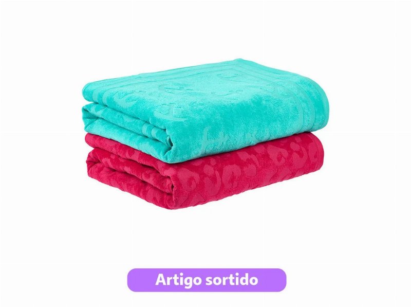 Toalha Praia Aveludada Actuel Jacquard 365 g 90X160Cm Cores Sortidas