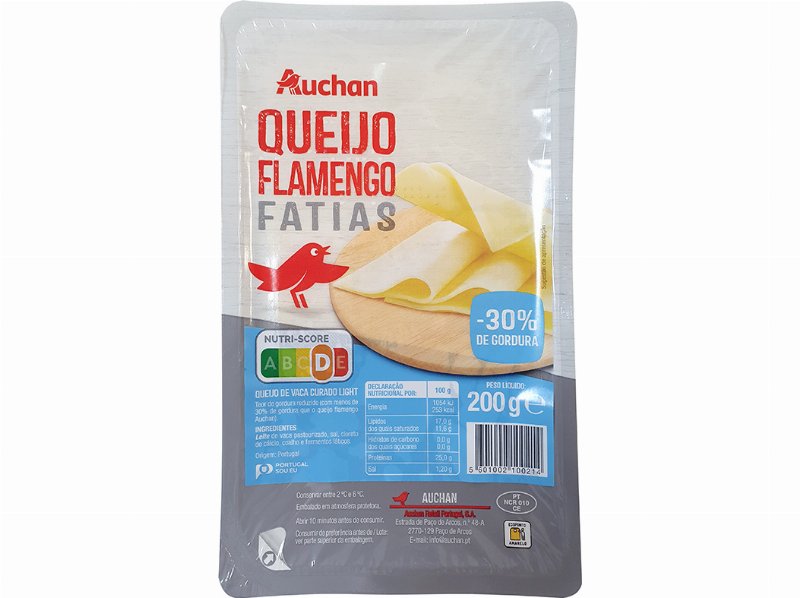 Queijo Flamengo Light Auchan Fatias 200 g