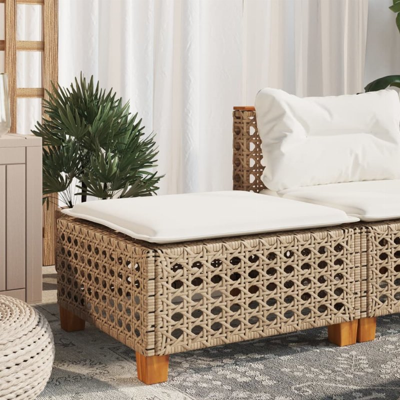 Hkh Banco De Jardim Com Almofada 63,5X56X32 Cm Vime Pe - Bege