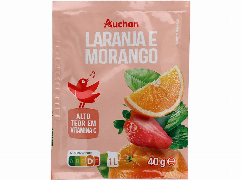 Bebida Auchan Instantânea Laranja E Morango 40 g