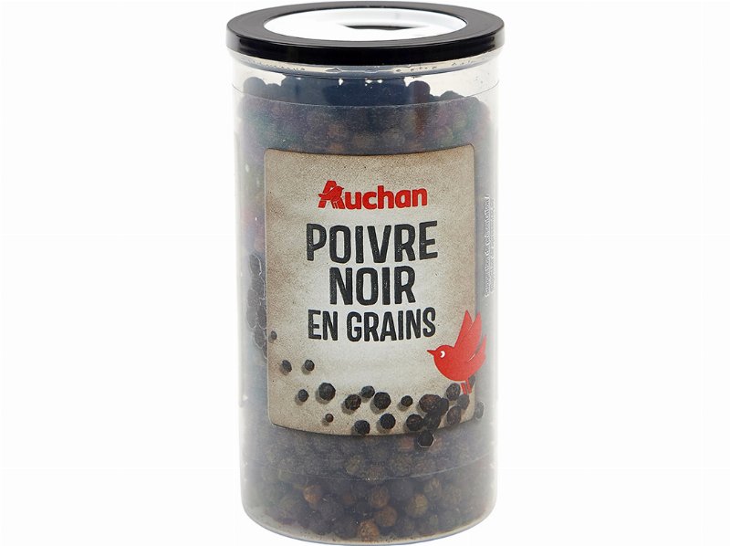Pimenta Auchan Preta Em Grãos Frasco 100 g