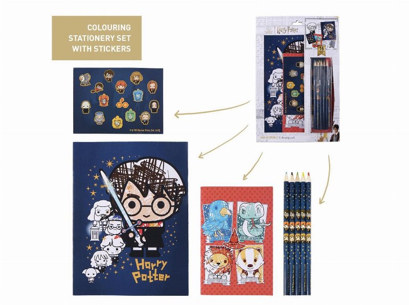 Conjunto Colorir Harry Potter Com Autocolantes