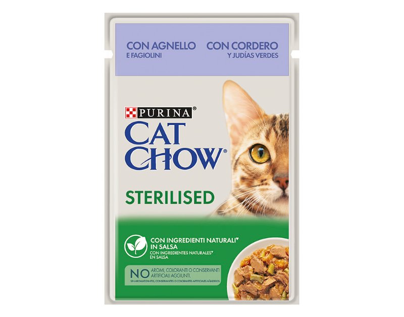 Comida Húmida Para Gato Cat Chow Esterilizado Com Borrego 85 g