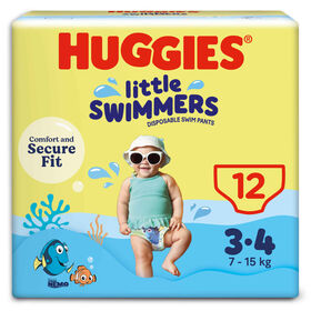 Fraldas Cueca Banho Little Swimmers 7-15Kgs T3-4 Huggies 12 Un