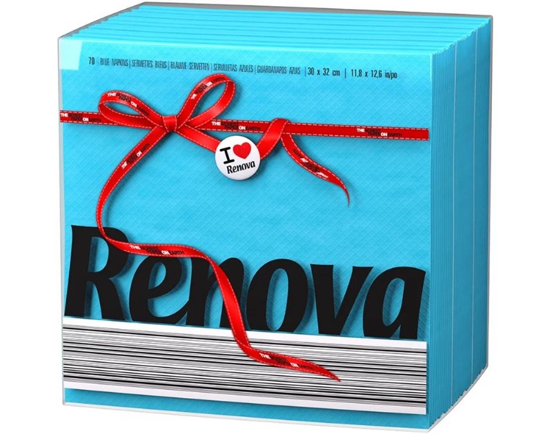 Guardanapos Folha Simples Tipo E Renova Azul 30X32Cm Pack 70 Unidades