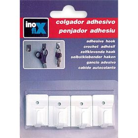 Ganchos Adesivos Retangulares Aço Inoxidável Inofix 4 Un