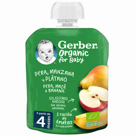 Saqueta De Fruta Pera, Maçã E Banana +4M Gerber 90 gr
