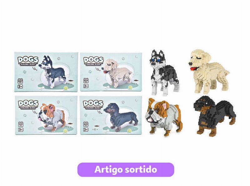 Blocos Construção Cães Modelos Sortidos