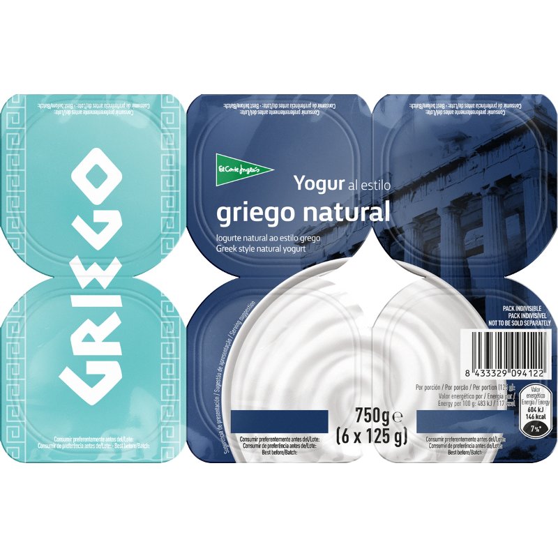 Iogurte Grego Natural Pack 6 125 g