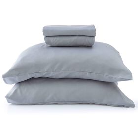Conjunto Lençóis Microfibra 220X270Cm Cinza Kasa 1 Un