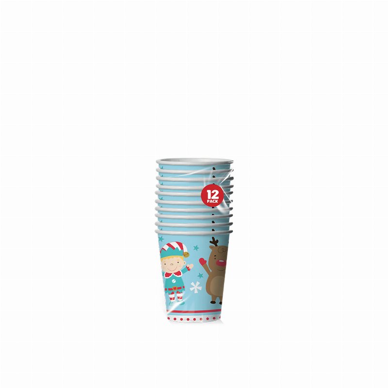 Pack 12 Copos Papel Natal