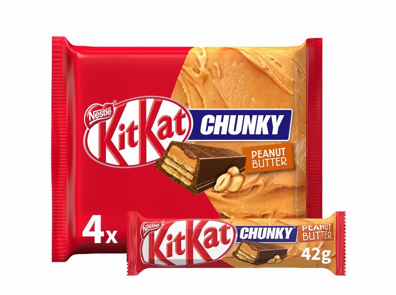 Snack De Chocolate Kit Kat Chunky Manteiga Amendoim 4X42 g