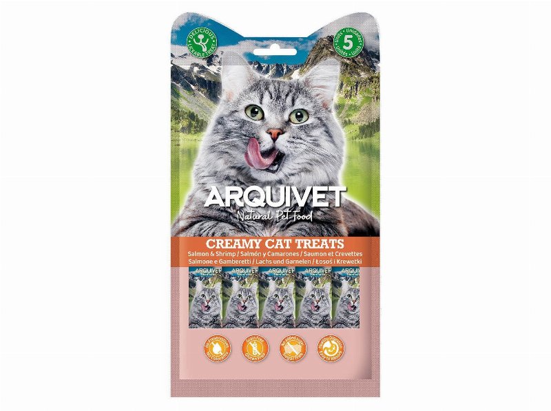 Snack Líquido Gato Arquivet Salmão E Camarão 5X14 g