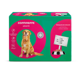 Comida Húmida Para Cão Adulto Mistura Carne E Legumes Saquetas Pack Poupança Continente 12 X 100 g