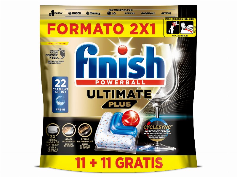 Detergente Máquina Loiça Finish Ultimate Plus Regular 22P