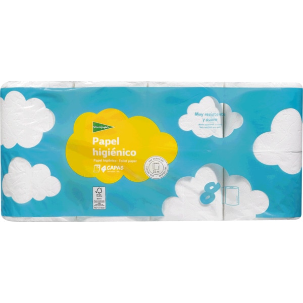 Papel Higiénico 4 Capas 8 unidades
