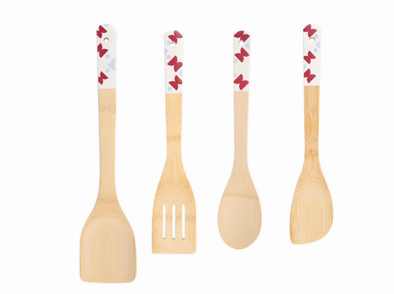 Conjunto De 4 Utensílios De Cozinha Actuel Em Madeira Com Cabo