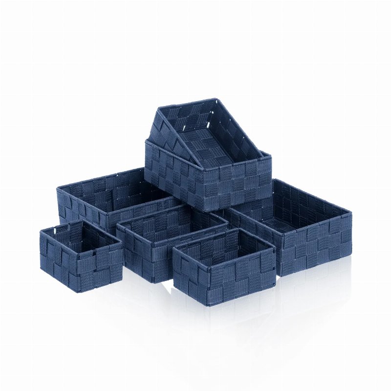 Hkh Conjunto 7 Cestas Arrumação Azul