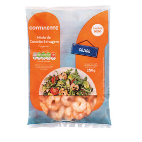 Miolo De Camarão Selvagem Cozido 60/80 Congelado Continente 250 gr
