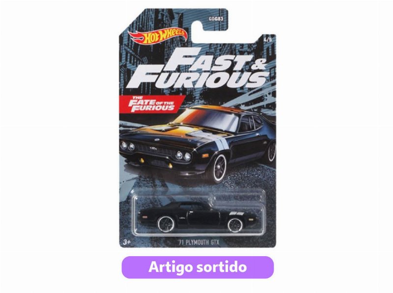Carrinho Fast & Furious Hot Wheels Modelos Sortidos