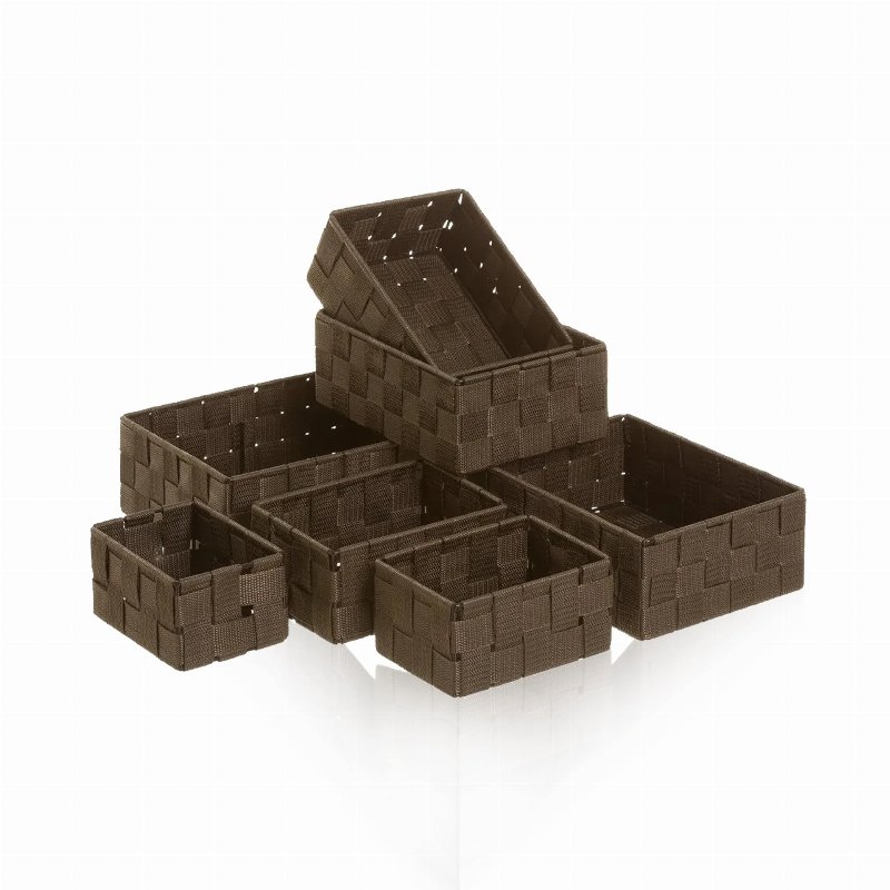 Hkh Conjunto 7 Cestas Arrumação Castanho