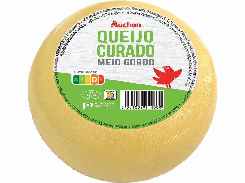 Queijo Curado Auchan Meio Gordo Merendeira Un