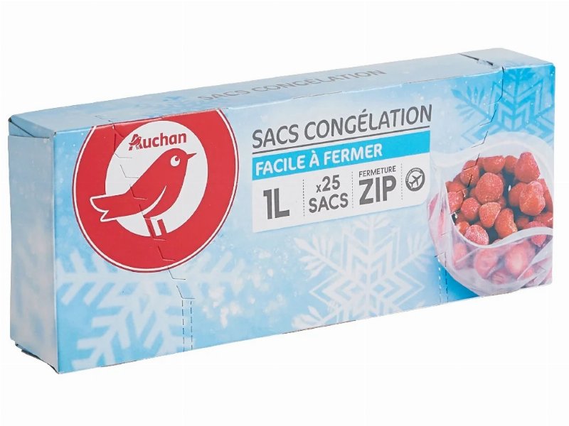 Sacos Auchan De Congelação Com Zip Pequeno 1 l 25Un