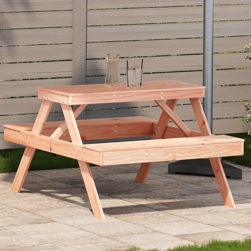Hkh Mesa De Piquenique 105X134X75 Cm Madeira De Douglas Maciça - Marrom
