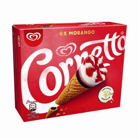 Gelado Cone Morango 6 Unidades Cornetto 540 ml (6 Un)