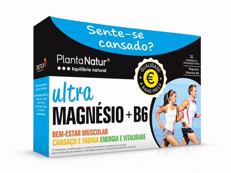 Suplemento Plantanatur Ultra Magnésio + B6 30 Comp