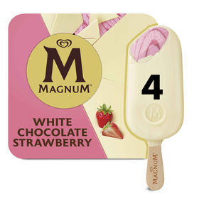Gelado Chocolate Branco E Morango Magnum 400 ml (4 Un)