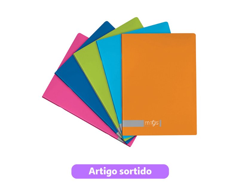 Caderno Agrafado Pautado A5 Mitos 80 Folhas Cores Sortidas